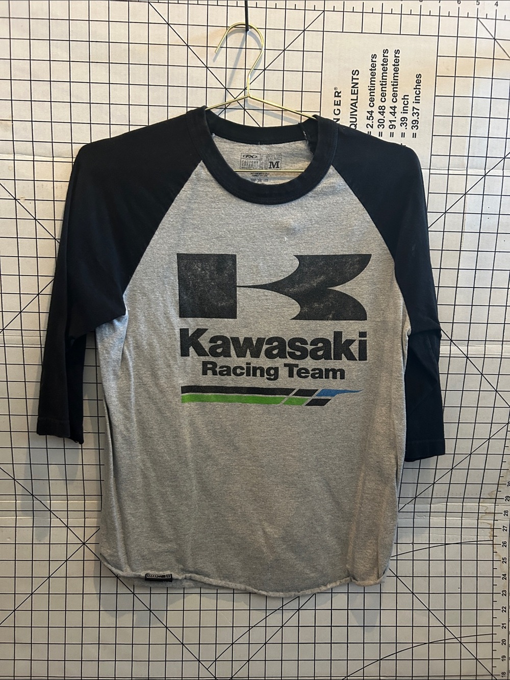 Racing Team Men's Raglan Tee - Gray/Black